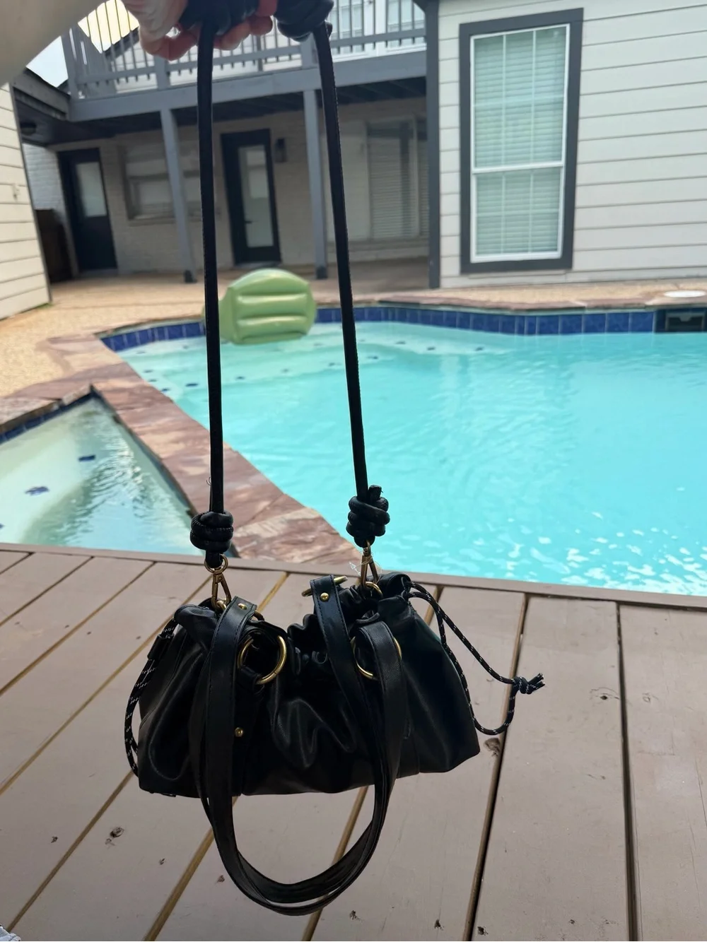American Eagle Black Drawstring Bucket Bag - New with tag